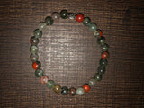 Natural Stone Gem Bracelet 7 inch Stretch - Bloodstone