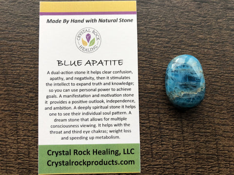 Apatite Blue Oval Pocket Stone Medium