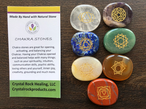 Chakra Stone Set With Sanskrit Symbols