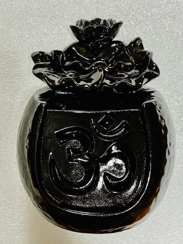 Ceramic Backflow Incense Burner - Carved Om