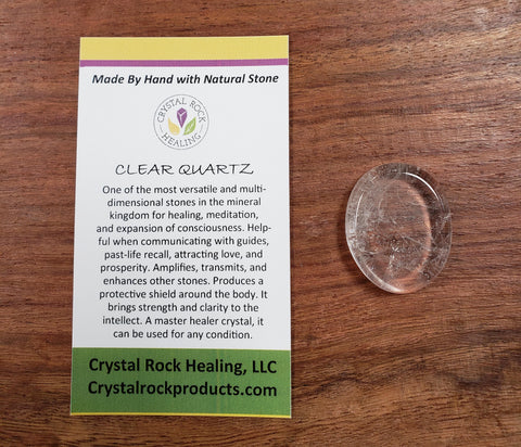 Clear Quartz Oval Pocket Stone Medium