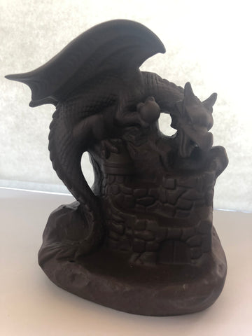 Ceramic Backflow Incense Burner - Dragon on Castle