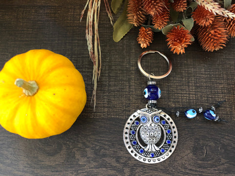 Evil Eye Keychain - Owl in Moon