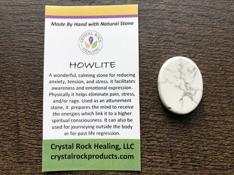 Howlite Oval Pocket Stone Medium