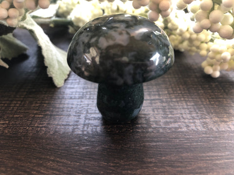 Moss Agate Mushroom #1