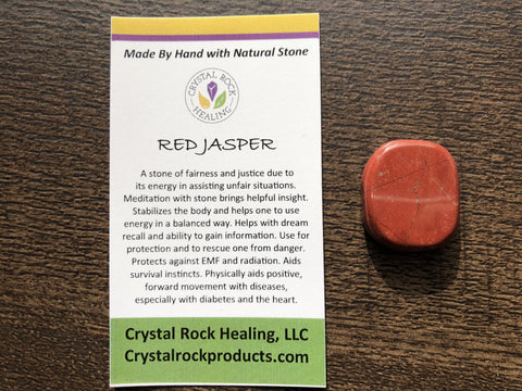 Jasper Red Oval Pocket Stone Medium
