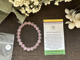 Natural Stone Gem Bracelet 7 inch Stretch-Rose Quartz w/o Metal