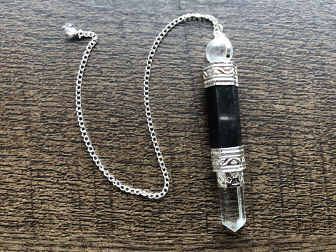 Shungite Pendulum W/ Crystal Tip