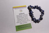 Natural Stone Chip Bracelet 7 inch stretch-Sodalite
