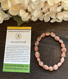 Natural Stone Gem Bracelet 7 inch Stretch Small Nugget-Sunstone