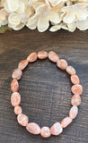 Natural Stone Gem Bracelet 7 inch Stretch Small Nugget-Sunstone