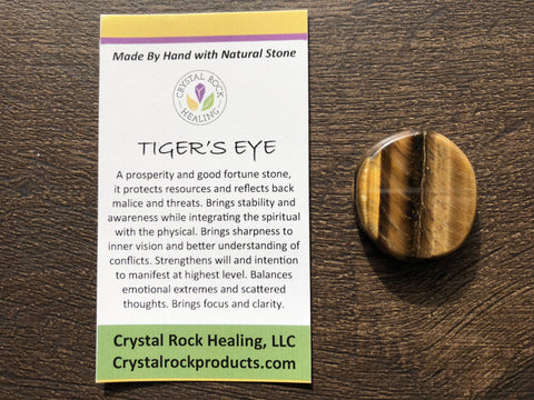 Tigers Eye Oval Pocket Stone Medium